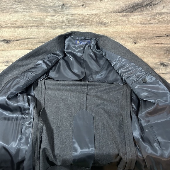 Vintage Brooks Brothers Mens Gray Herringbone Wool Blazer Sportcoat Sz 41R - Picture 6 of 13